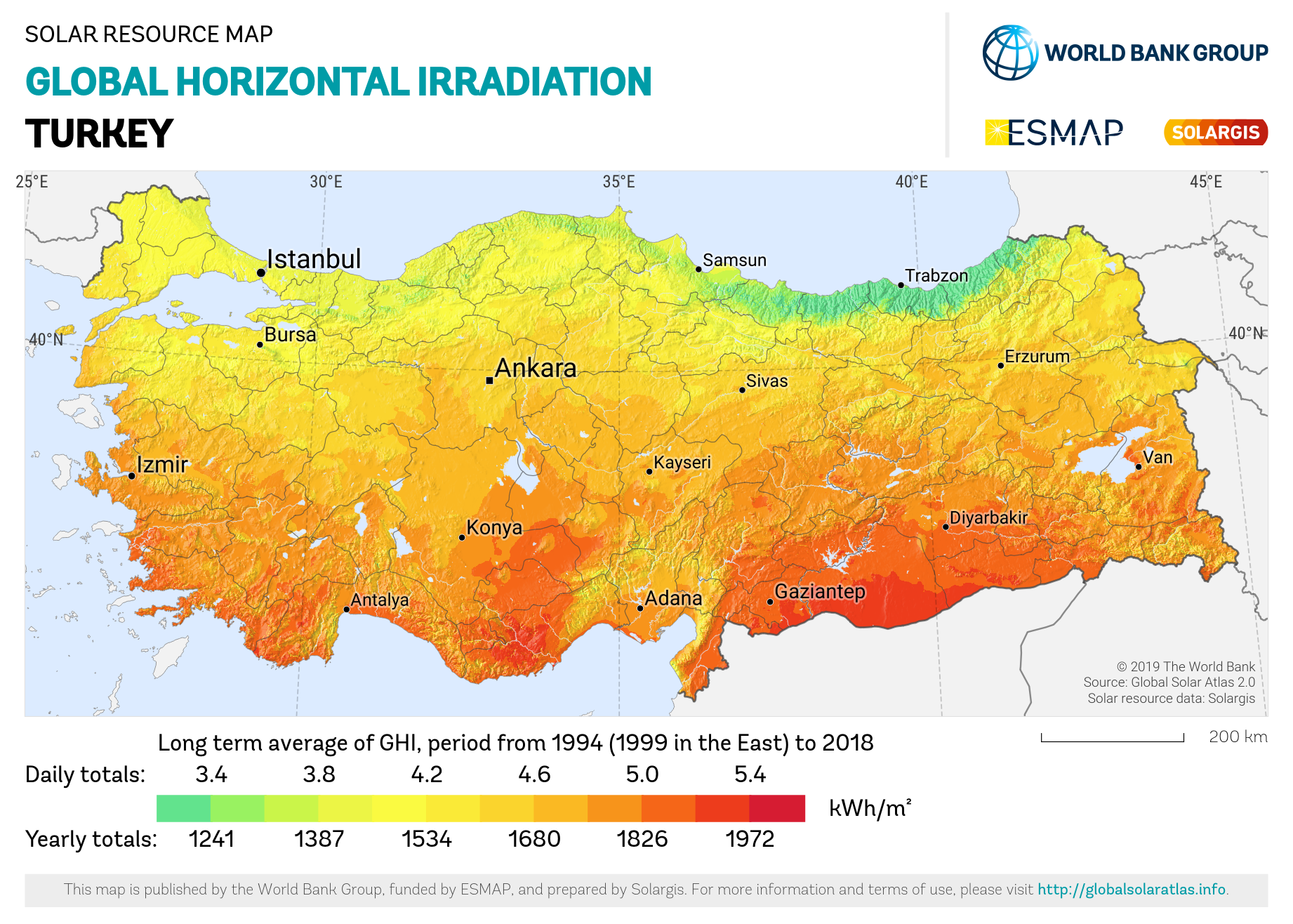 Türkiye Güneş Enerji haritası
